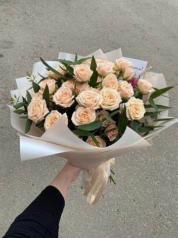 Букет Кремовые розы Латте в Ельники