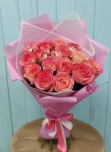 Букет 15 Розовых роз Равель в Ельники